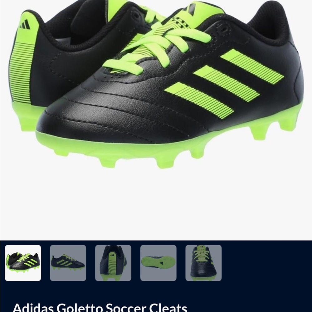 Adidas Black and Neon Green Soccer Shoes